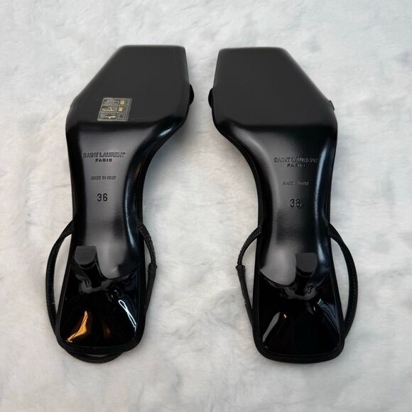 Yves Saint Laurent Women's Jaspe Sandals in Satin Crepe - Picture 8 of 12